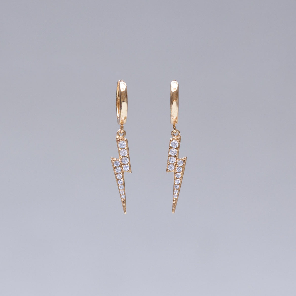 Lightning Bolt Hoop Earrings with Cubic Zirconia