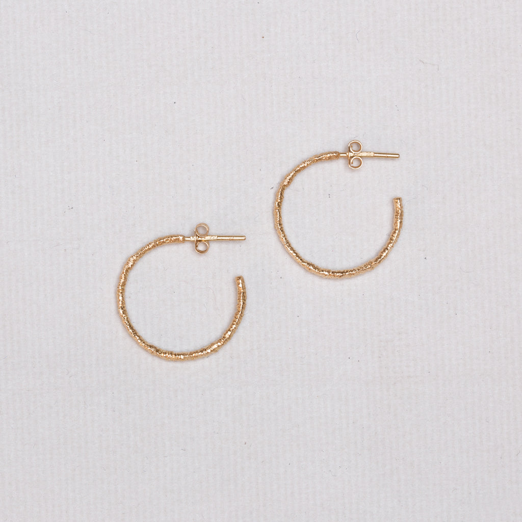 Straight Stitch Hoop Earrings Medium