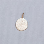 18ct Textured Gold Moon Crescent Charm with Blue Sapphire