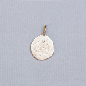 Gold Crescent Charm with Blue Sapphire
