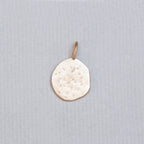 18ct Textured Gold Moon Crescent Charm with Blue Sapphire
