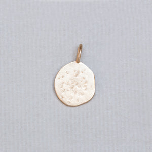 Gold Crescent Charm with Blue Sapphire