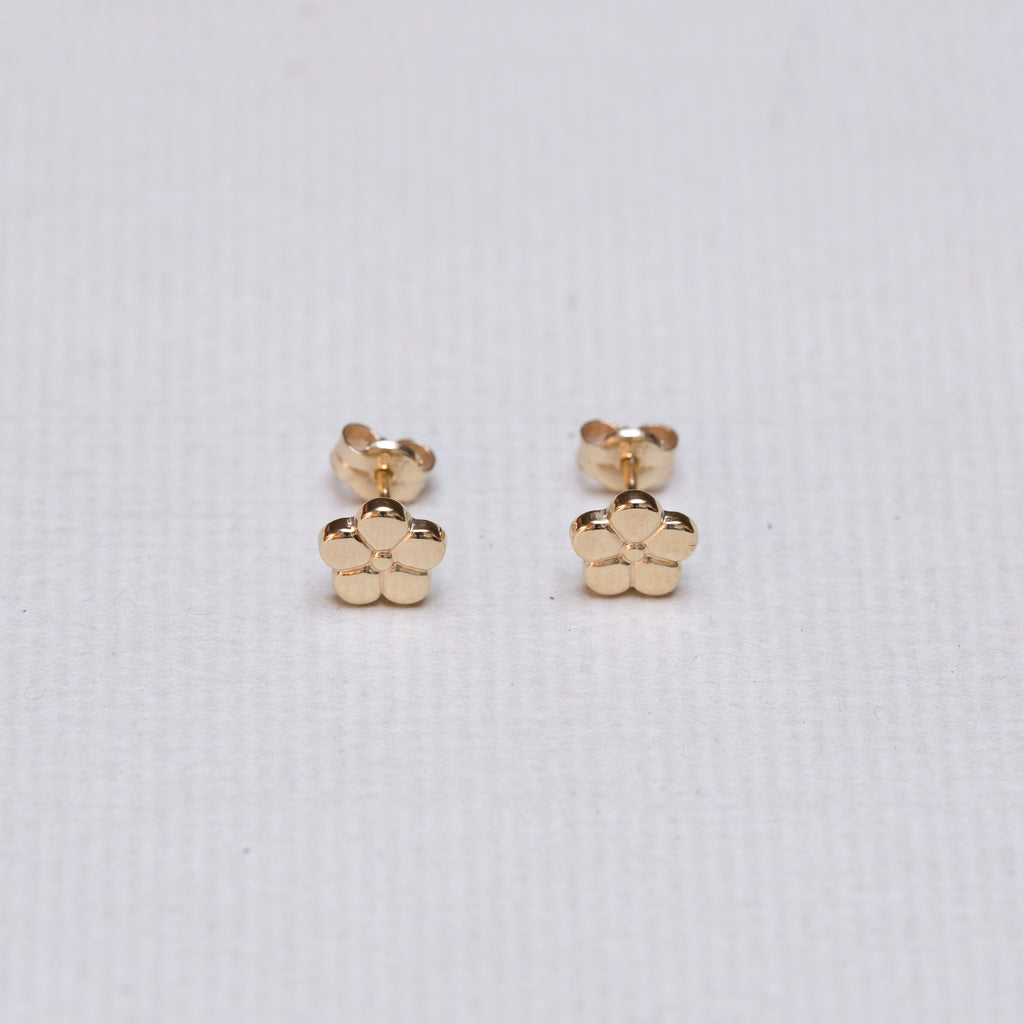9ct Gold Cherry Blossom Flower Stud Earrings