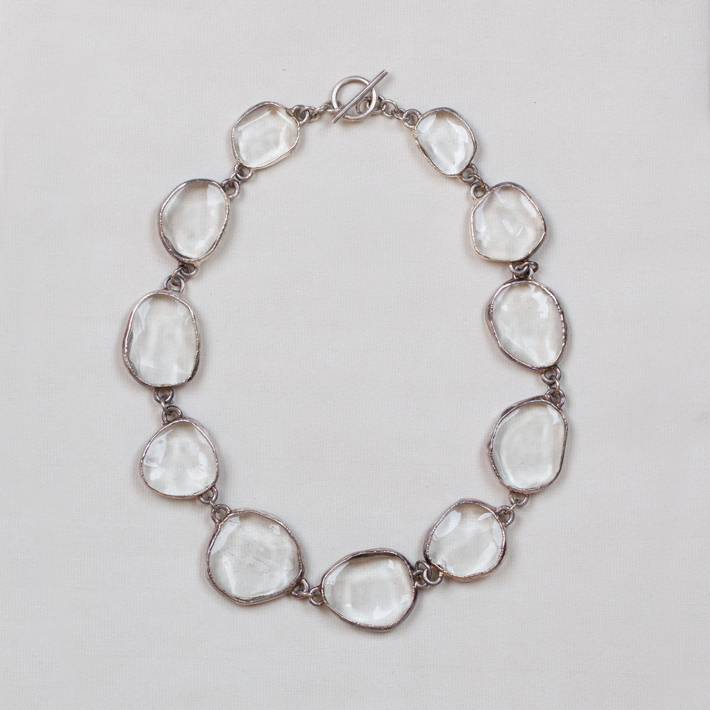 Vintage Glass and Silver Necklace “Sassi”