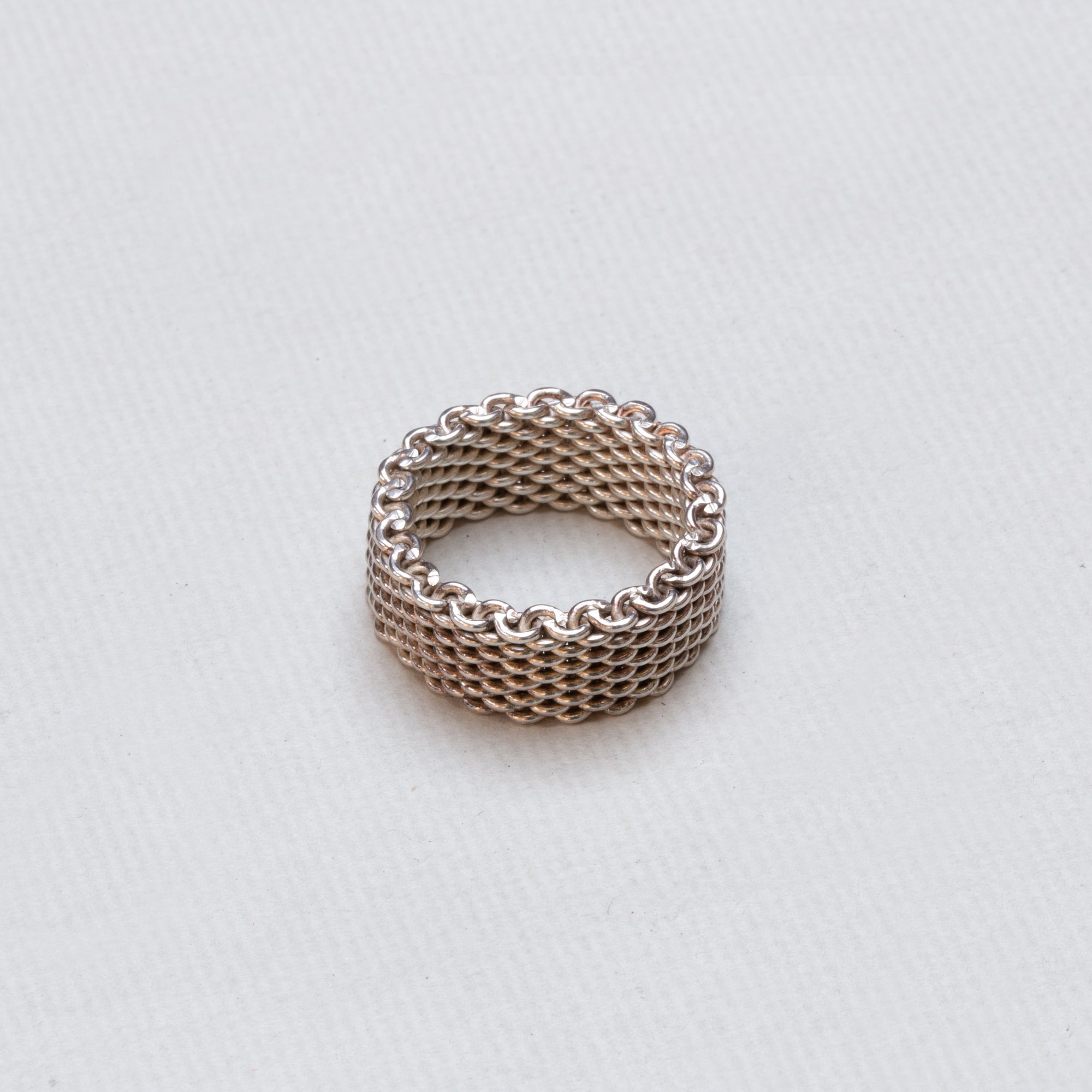 Vintage Tiffany Silver Mesh Chain Link Ring