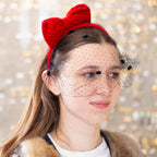 Red Valentino Velvet Headpiece with Veil