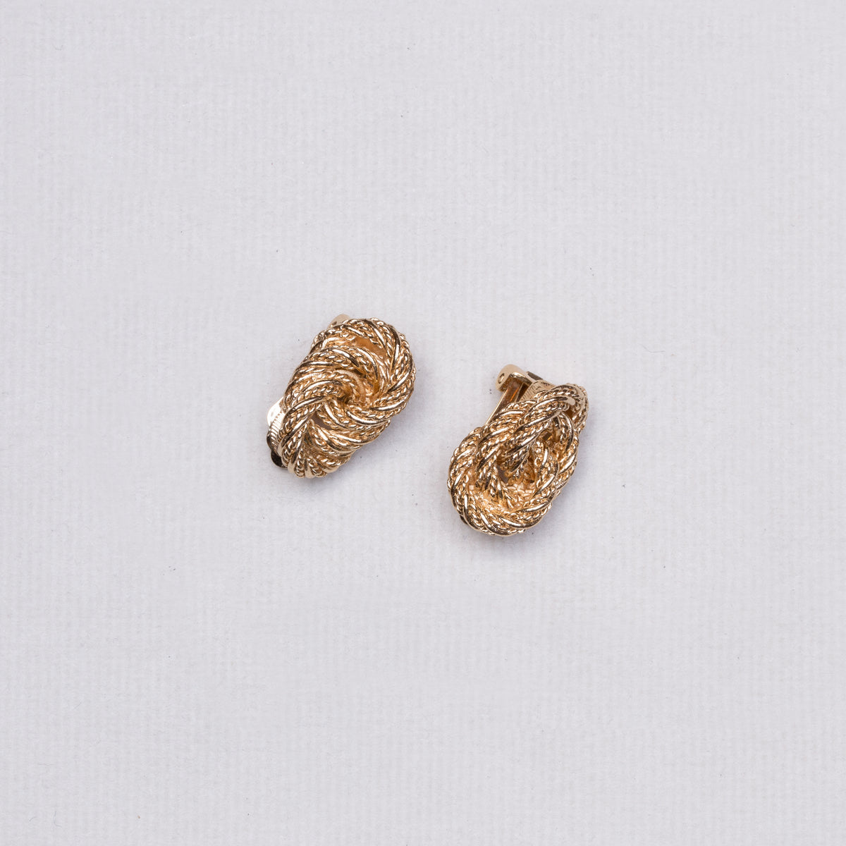 Vintage Gold Knot Clip-on Earrings