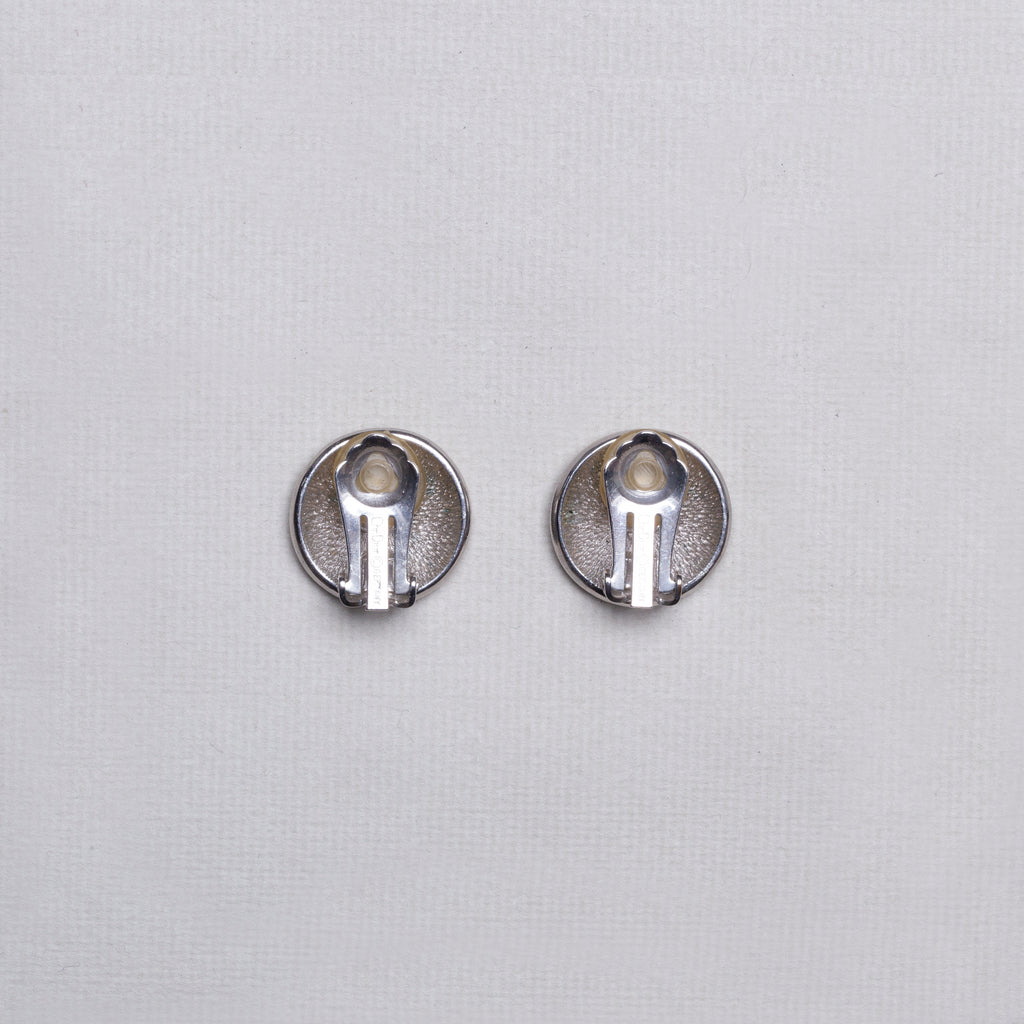 Vintage Silver CD Clip-on Earrings