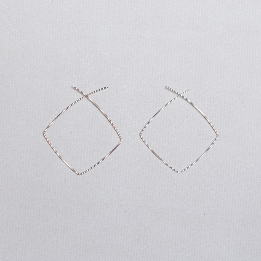 Silver Square Earrings