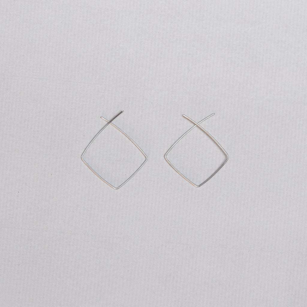Silver Square Earrings