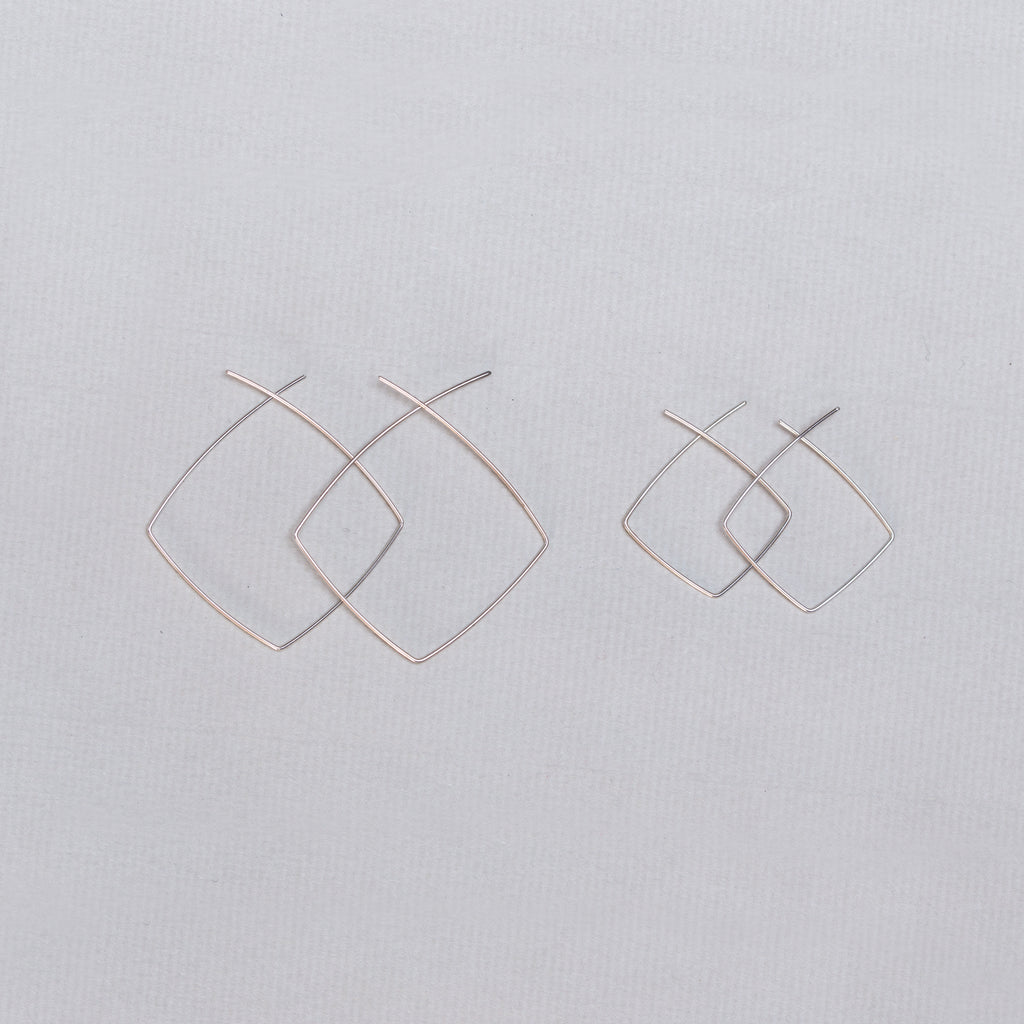 Silver Square Earrings