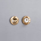 Vintage Chanel Gold Clip-on Earrings with Pearls