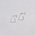 Open Silver Triangle Stud Earrings