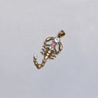 Vintage 9ct Gold Scorpio Pendant Charm with Cubic Zirconia