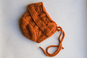 Jane Austen bonnet made with orange merino wool