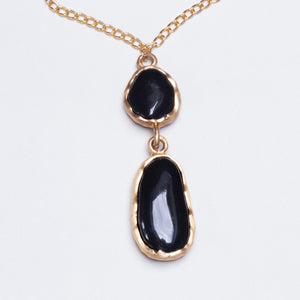 Vintage Black Onyx Pendant Necklace