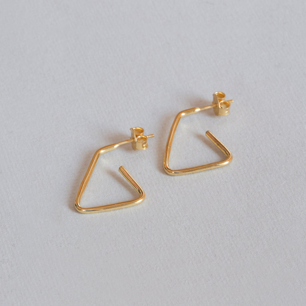 Gold-plated Open Triangle Stud Earrings