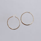 Flat Gold-plated Large Hoop Earrings