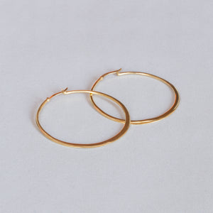 Flat Gold-plated Large Hoop Earrings