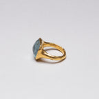 22ct Gold Ring with Aquamarine