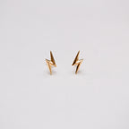 Lightning Bolt Gold Stud Earrings