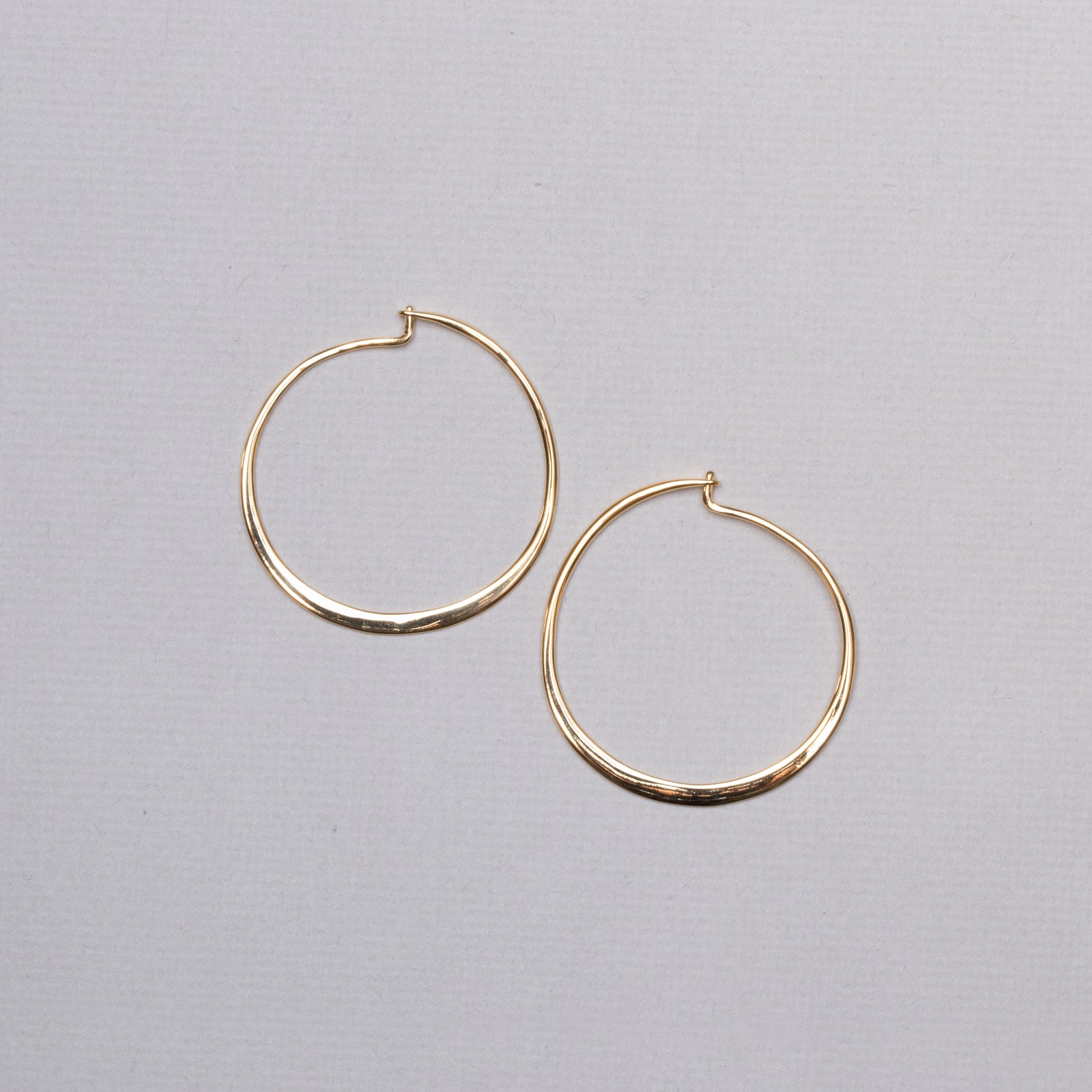 Gold-plated Flat Hoop Earrings