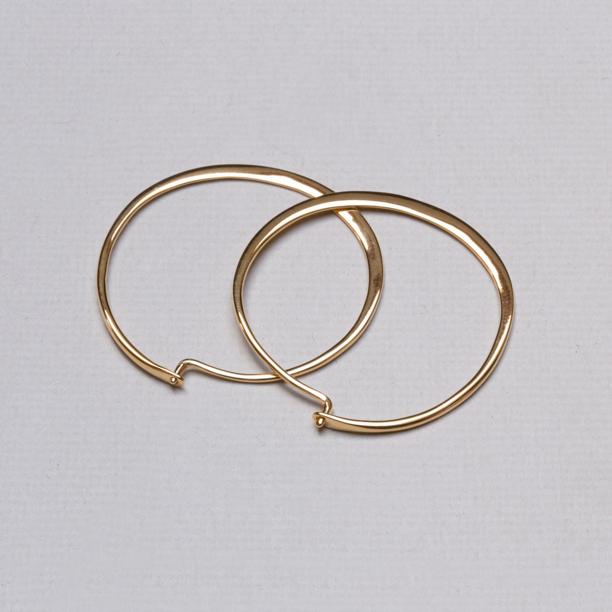 Gold-plated Flat Hoop Earrings