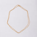 Long Gold-plated Silver Beads Chain Necklace