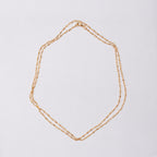 Long Gold-plated Silver Beads Chain Necklace