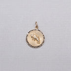 Gold Taurus Pendant Charm with Black Diamond