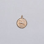 Vintage Gold Capricorn Pendant Charm with Black Diamonds