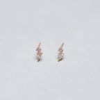 Lightning Bolt Stud Earrings with Cubic Zirconia
