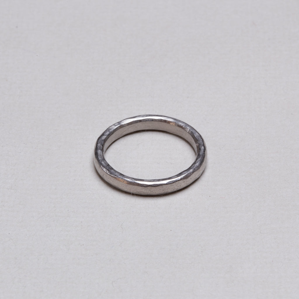 Pinched Platinum Diamond Ring