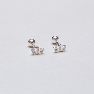 Gold-plated and Silver Petal Stud Cartilage Earring