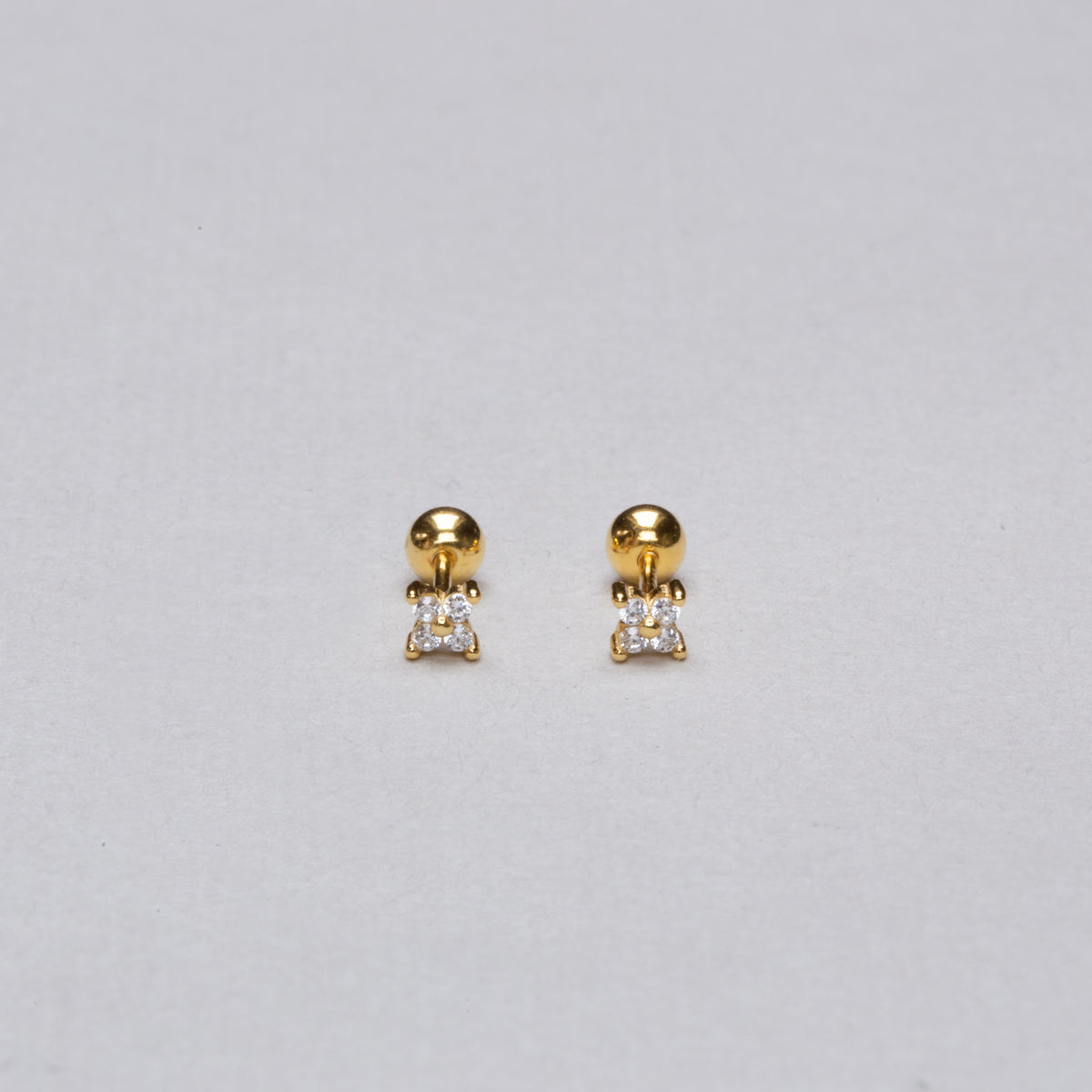 Gold-plated Zirconia Flower Stud Cartilage Earring