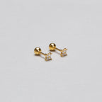 Gold-plated Zirconia Flower Stud Cartilage Earring