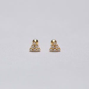 Gold-plated Triangle Stud Cartilage Earring