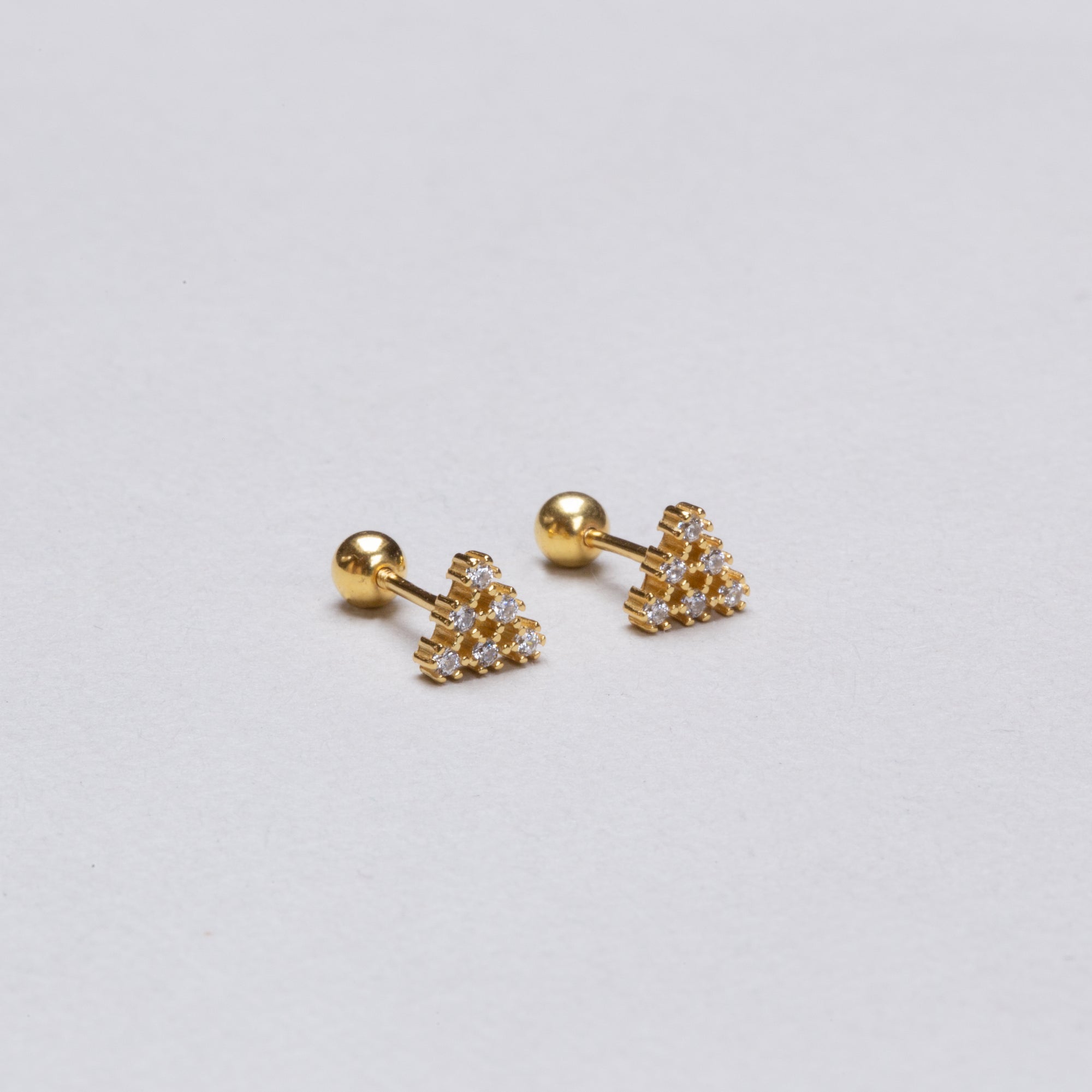 Gold-plated Triangle Stud Cartilage Earring