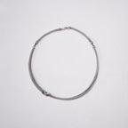 Vintage Cable Silver Choker Necklace with Diamonds