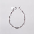 Vintage Sterling Silver Heart Tag Toggle Chain Necklace