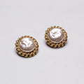 Vintage Sphinx Gold and Pearl Clip-on Earrings