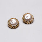 Vintage Sphinx Gold and Pearl Clip-on Earrings