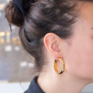 Vintage Gold Clip-on Hoop Earrings