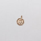 Vintage Octagonal Gold St. Christopher Pendant with Black Diamonds
