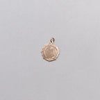 Vintage Octagonal Gold St. Christopher Pendant with Black Diamonds