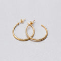 Textured Gold Open Stud Hoop Earrings
