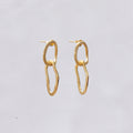 Double Oval Drop Stud Earrings