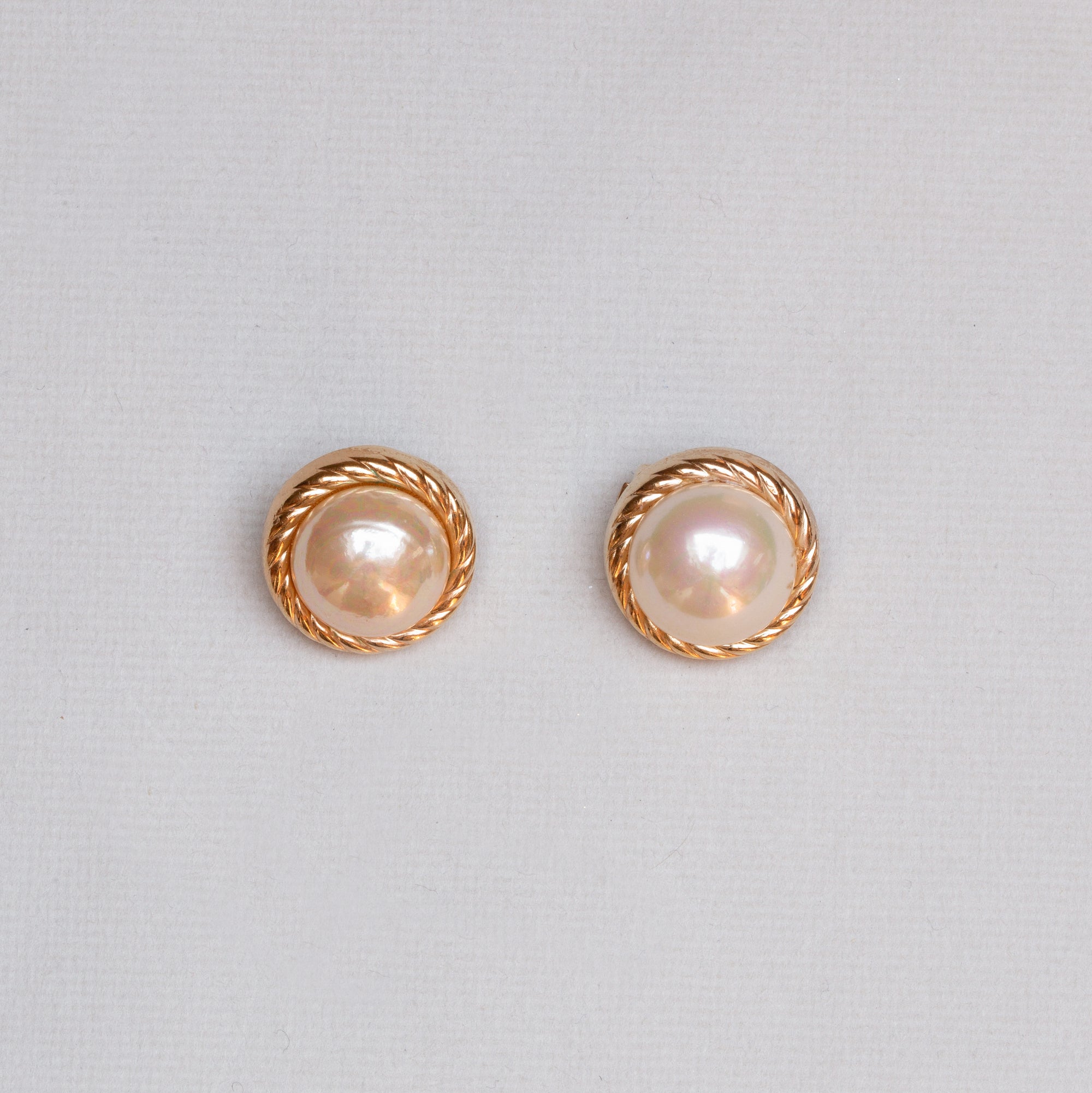 Vintage Christian Dior Clip-on Earrings with Pearls