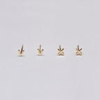 V and X Gold-plated Silver Stud Earrings