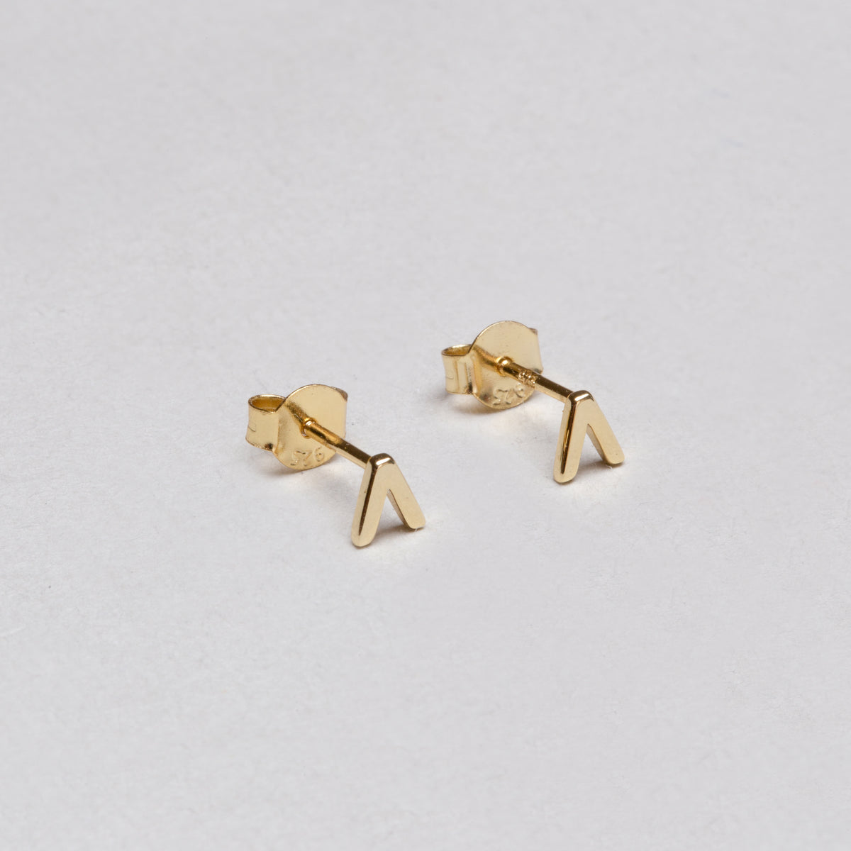 V and X Gold-plated Silver Stud Earrings